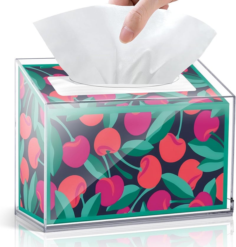 TAINESS Acrylic Hand Towel Box Cover Compatible with Kleenex Disposable Hand Towels Wall-Mounted Paper Towel Dispenser Suitable for Tabletop, Bathroom, Car, and Office Use (Clear) - Image 1